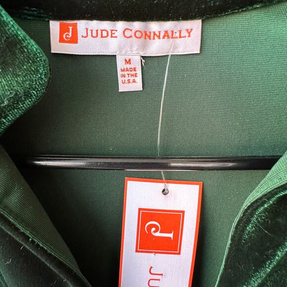 NWT Jude Connally Palace Green Velour Kate Dress Size M Long Sleeve USA Holiday - Picture 7 of 10